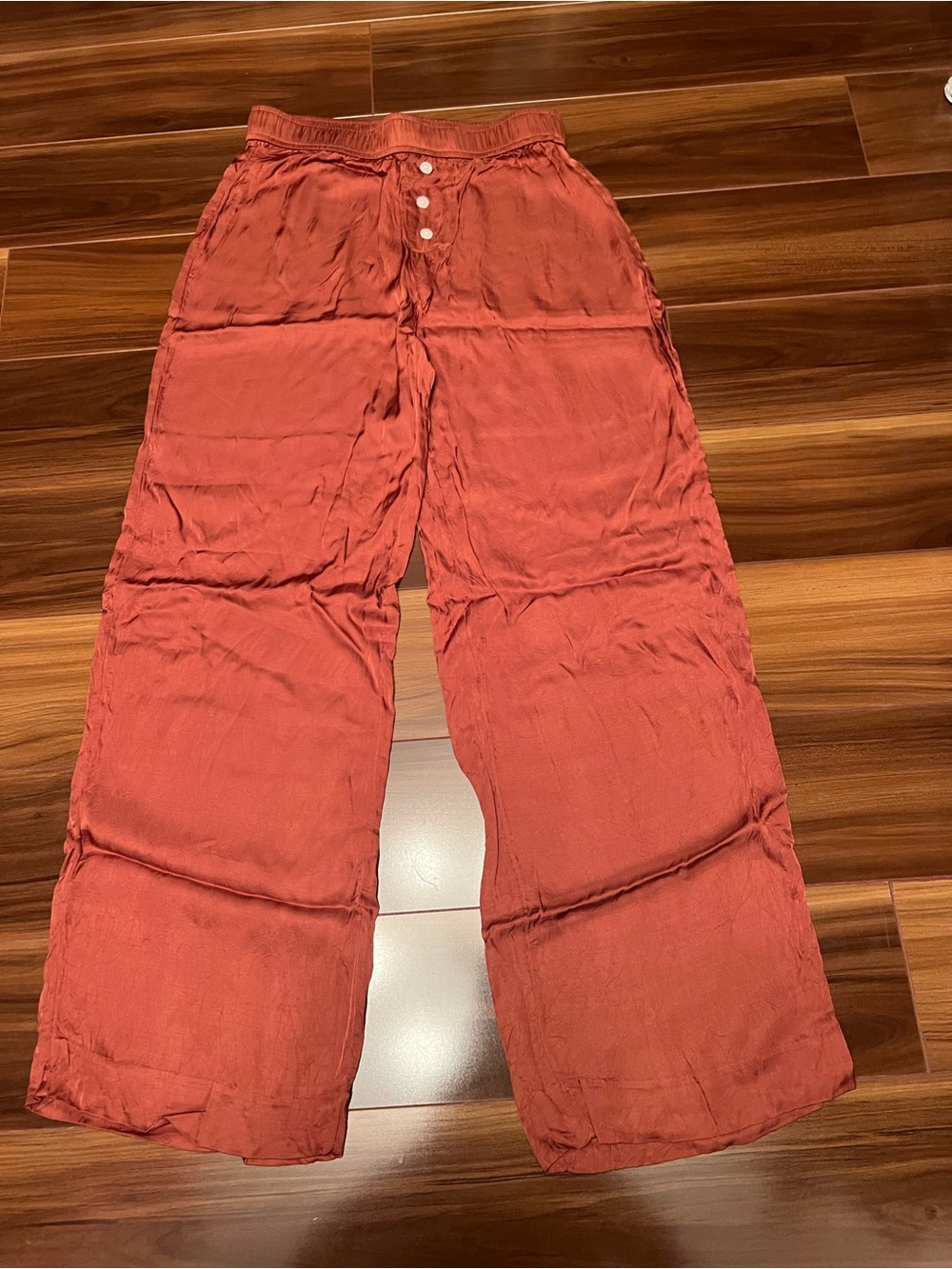 Anthropologie Wide-Leg Rust Red Pants